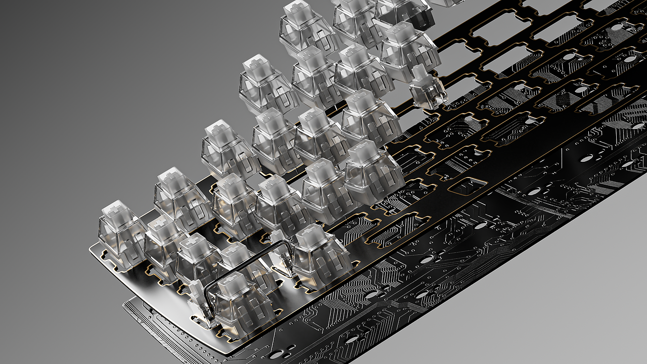 蓝牙机械键盘-三维动画