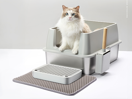 猫砂盆产品精修图