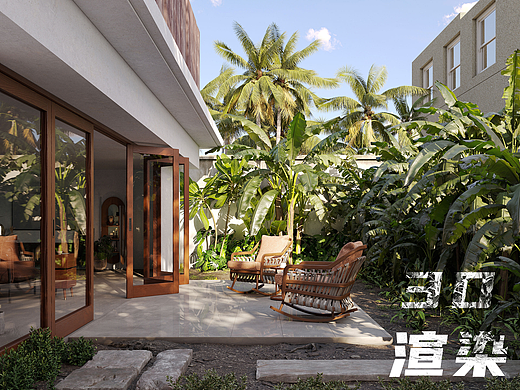 户外家具渲染 | 高端写实 | 户外摇椅