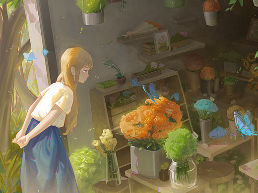 少女与花3