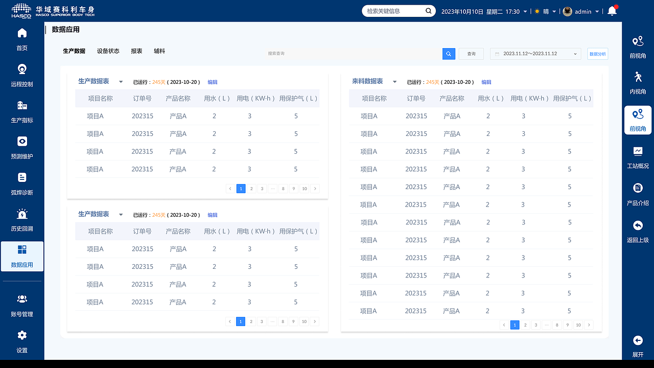 华域赛科利车身数字孪生平台