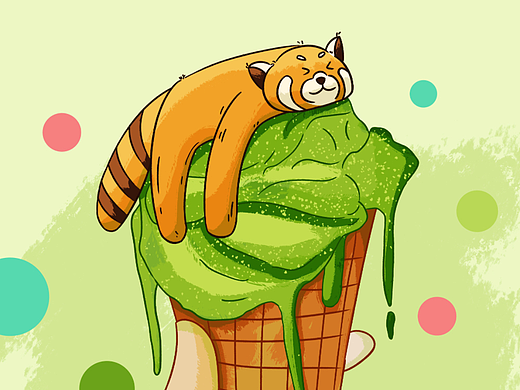 画师繁星8月第四周——小熊猫冰淇淋