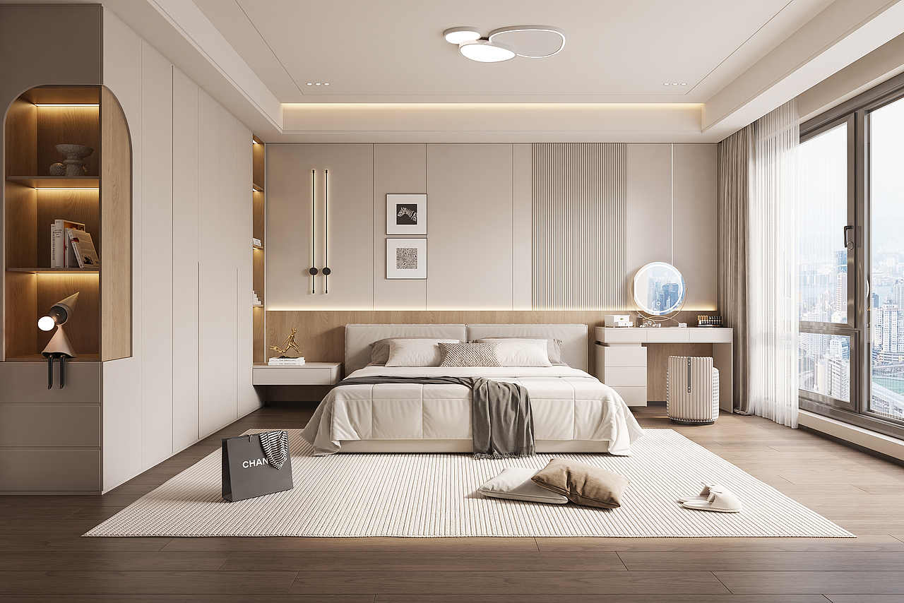 以黑，白，灰为主调，搭配温暖的木色。#木牛视觉设计（图ZMzc1NjE5Njcy） - 家装设计 - 站酷设计师多米效果图表现原创素材 - 站酷ZCOOL