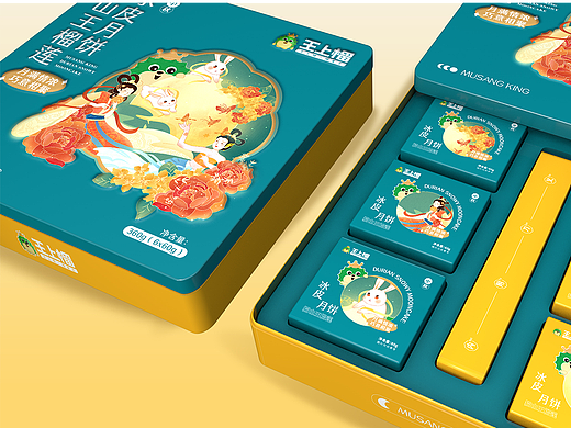 榴莲冰皮月饼丨卡通设计丨IP设计丨插画设计丨月饼礼盒