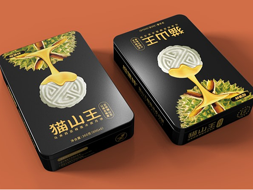 猫山王榴莲月饼丨月饼包装丨铁盒包装设计丨创意包装