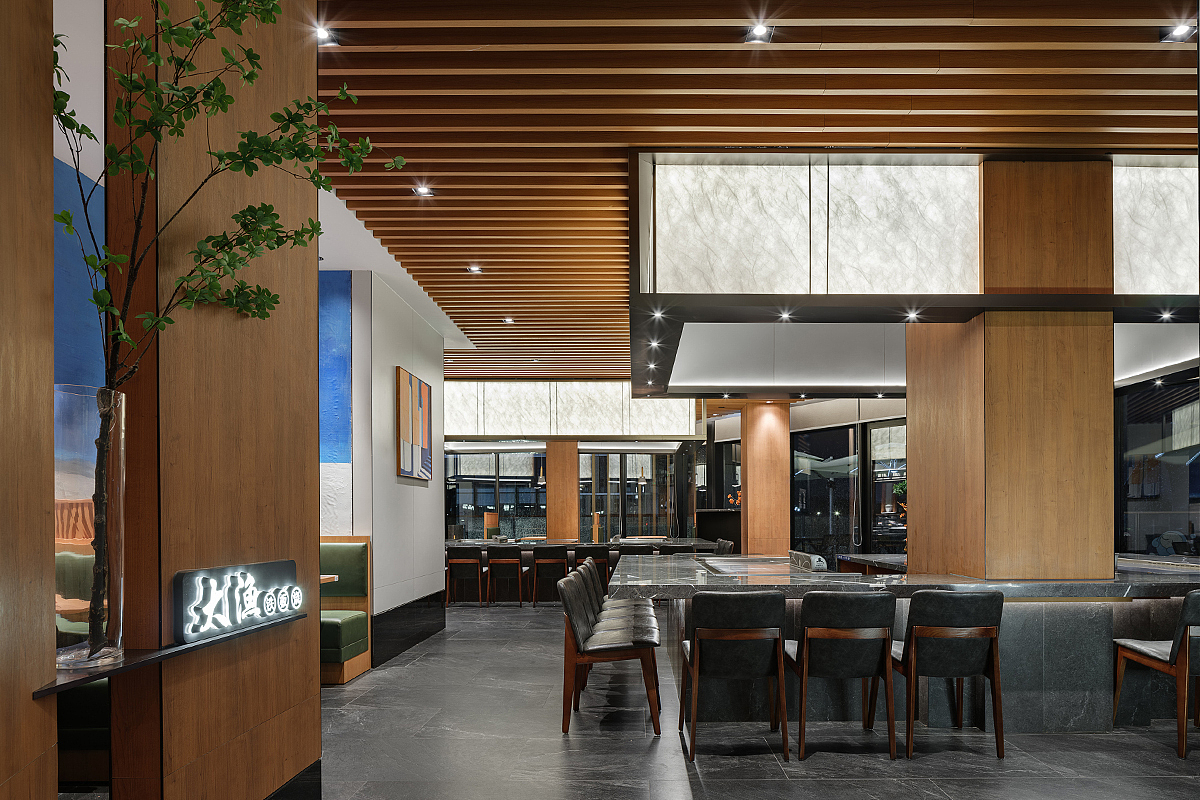 惠州餐厅设计,大渔铁板烧：东方意境美学表现艺术氛围（图ZMzc1NjMwODg0） - 酒店餐饮设计 - 站酷设计师艺鼎装饰设计原创素材 - 站酷ZCOOL