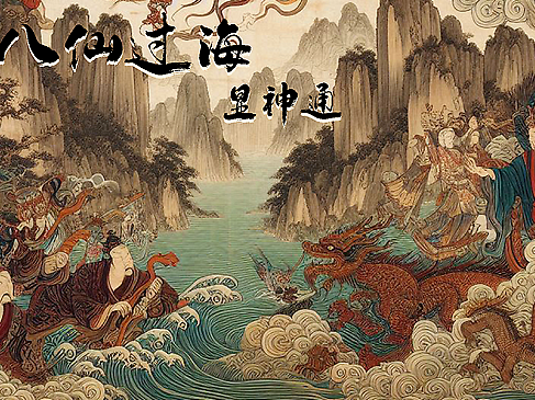 《山海经100——八仙过海 显神通（个人主页-ZNzAyNTQxODQ=） - 海报 - 站酷设计师墨er白原创素材 - 站酷ZCOOL