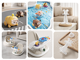 母婴产品渲染-洗浴玩具-浴凳-牙胶