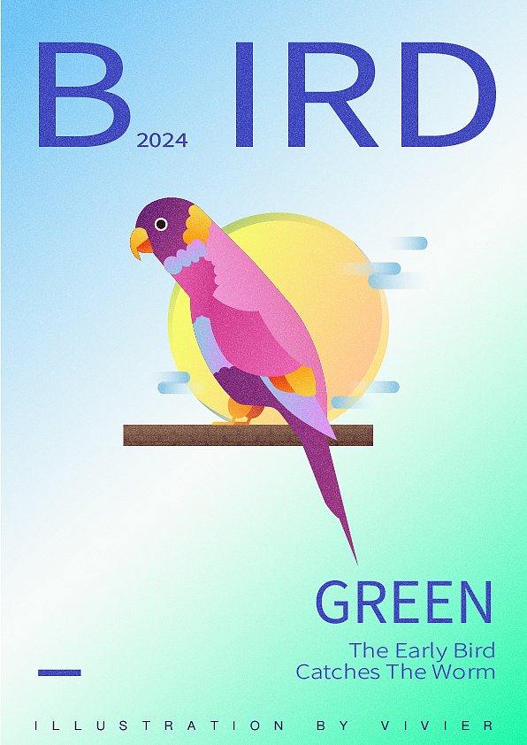 鸟类扁平系列插画合集