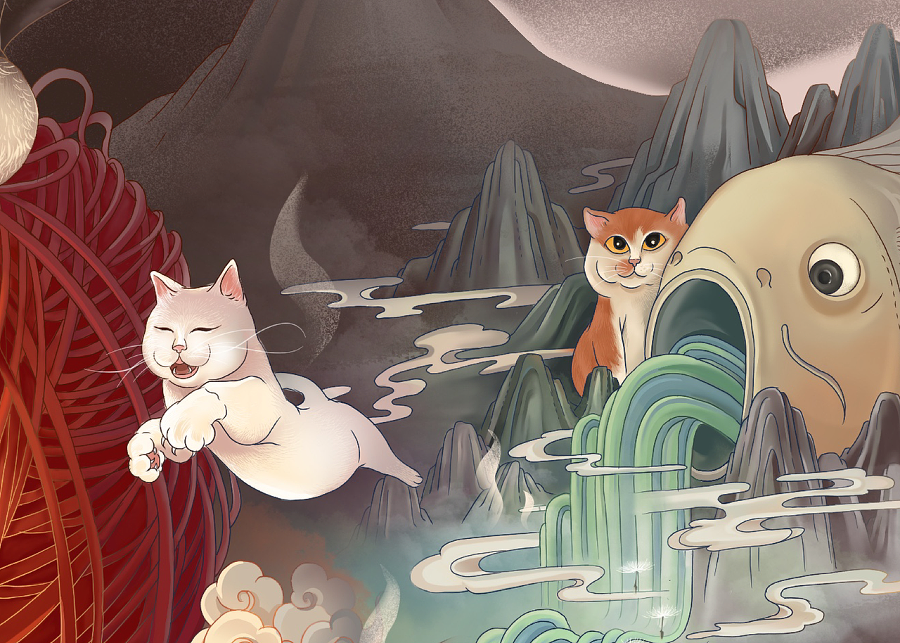 猫咪异世界（图ZMzc1NzI3MDMy） - 商业插画 - 站酷设计师高乐高高原创素材 - 站酷ZCOOL