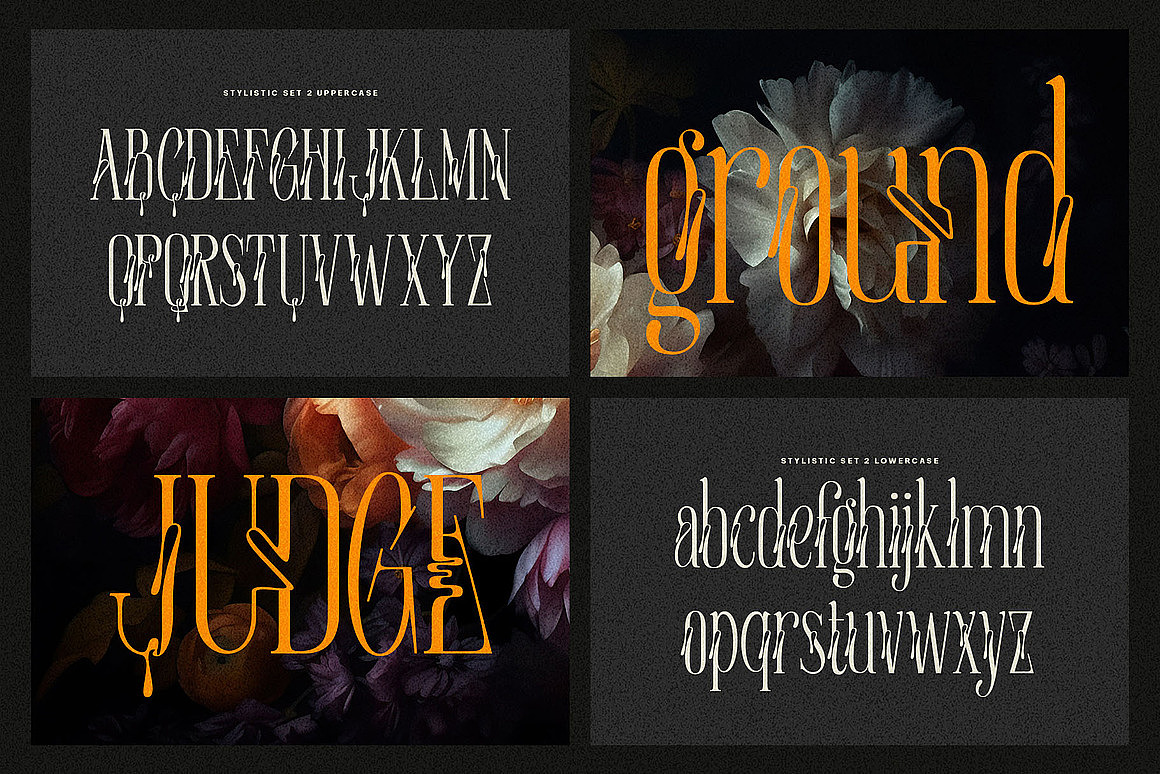 复古宫廷优雅时尚画册海报请柬封面标题衬线英文字体