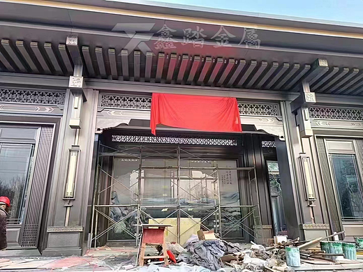 售楼部门楼整装定制 新中式金属门楼工程上门安装