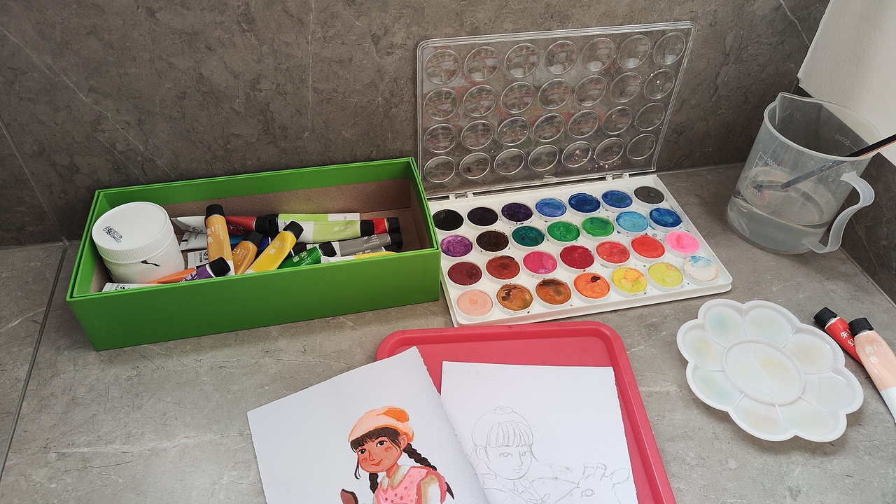 《你的梦想值得全力以赴》水彩画