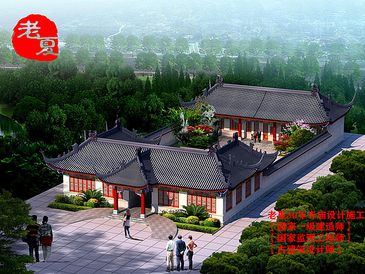 小型寺庙设计图纸，现代寺庙设计效果图施工图方案