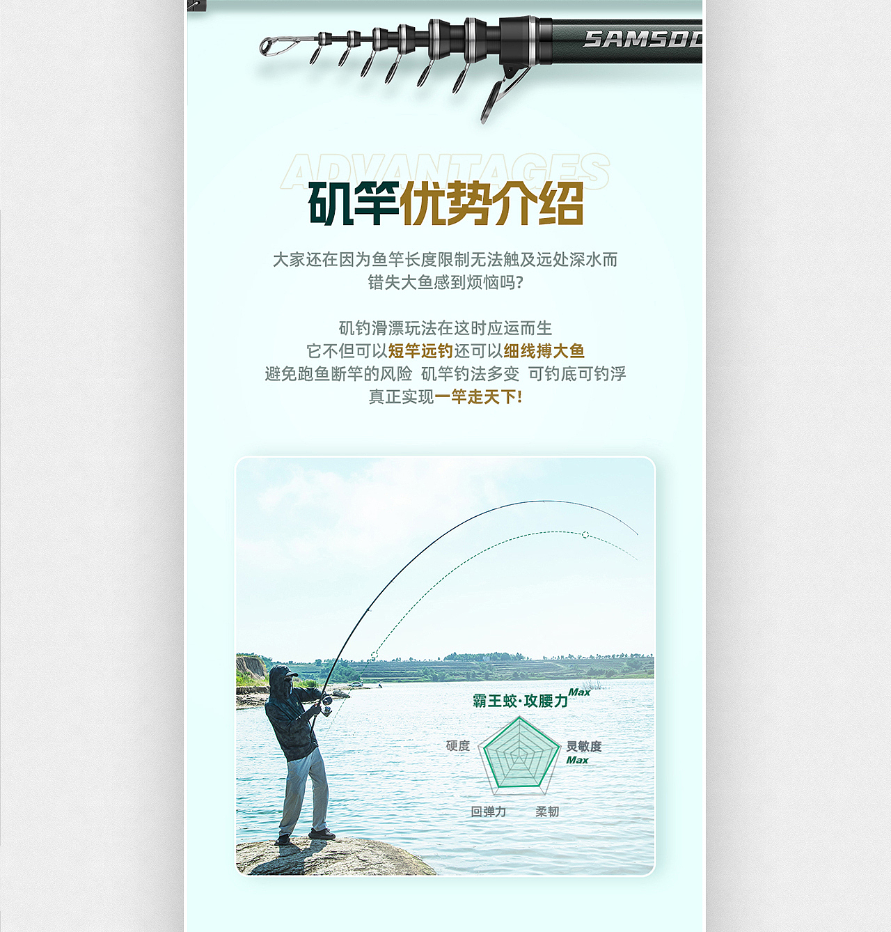 渔具户外用品-路亚竿详情页展示
