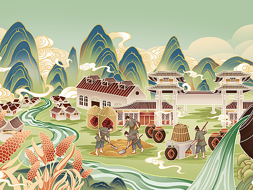 茅台插画（绘画工具平板+数位屏）