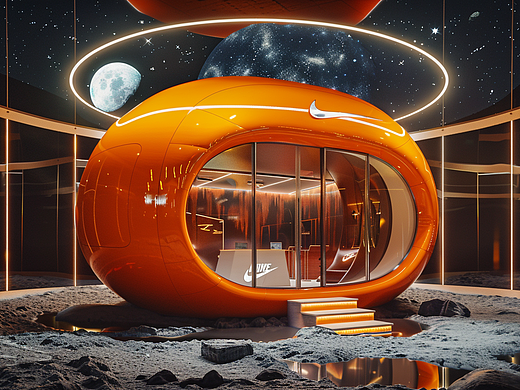 Nike气囊概念快闪店图-By Midjourney