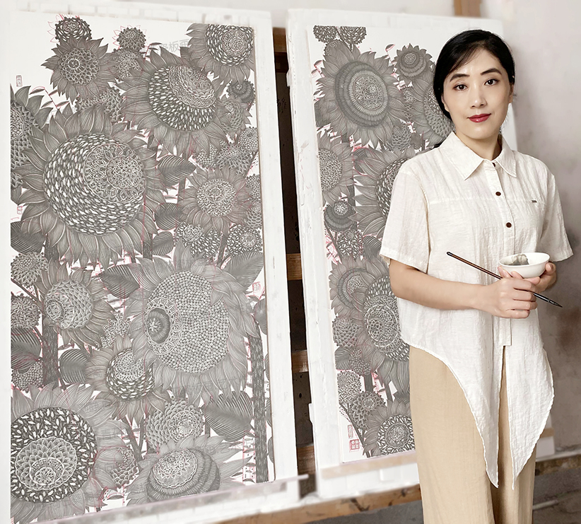 《向日葵》陶瓷.青花瓷板画系列.刘静.景德镇制.作品自述.（图ZMTQ4ODkwNzI=） - 资讯 - 站酷设计师刘静陶瓷艺术原创素材 - 站酷ZCOOL