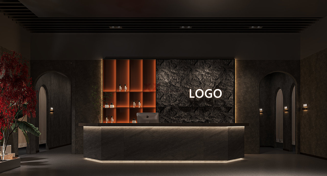 工装/现代洗浴中心效果图表现设计