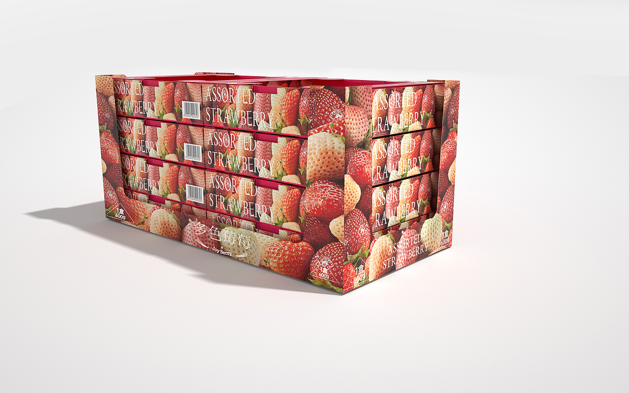 草莓包装建模渲染作品