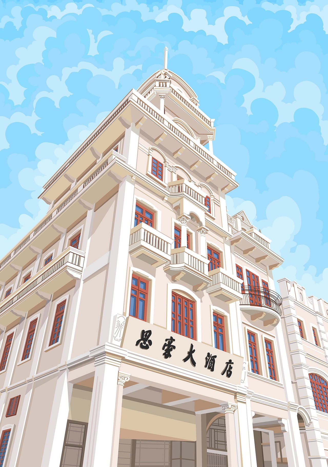 中山城市插画（图ZMzc2MDQ5Nzg0） - 商业插画 - 站酷设计师黄胜福原创素材 - 站酷ZCOOL