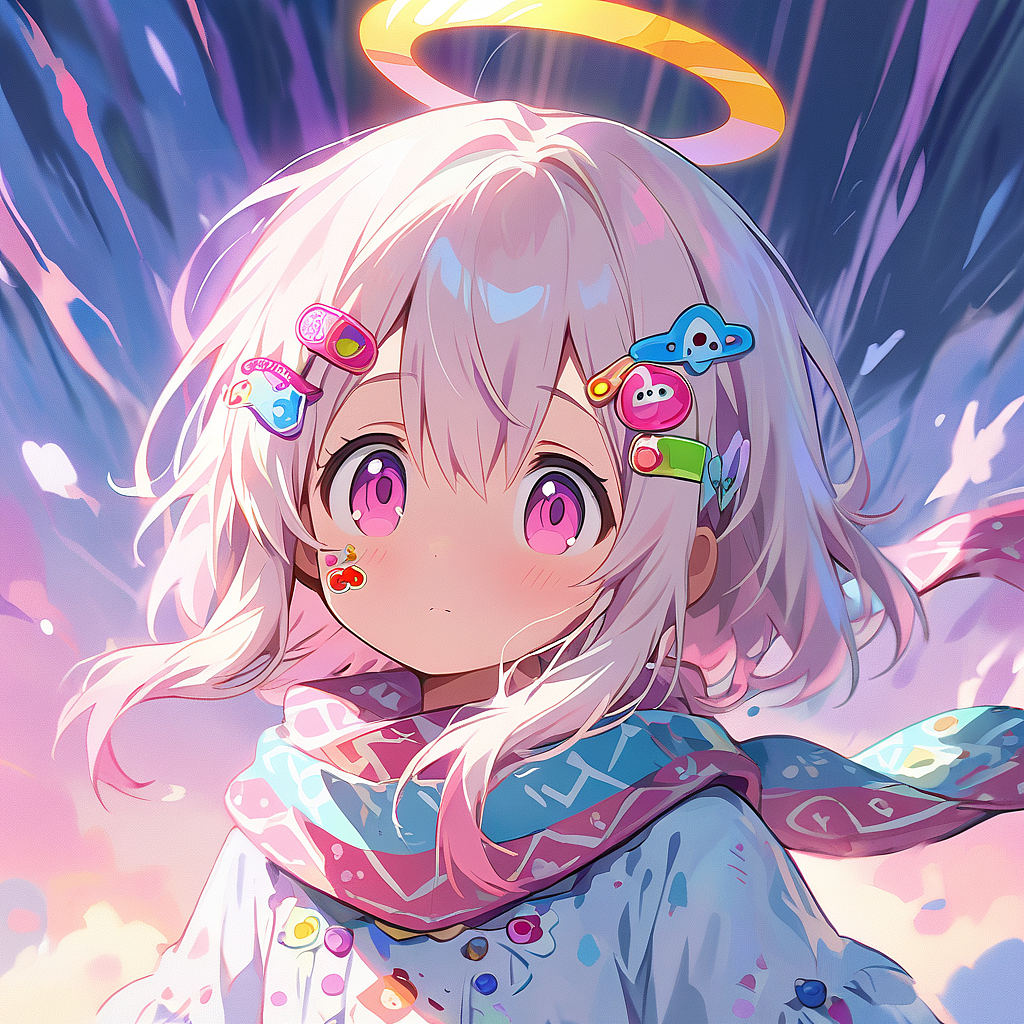 手绘粗线条少女头像