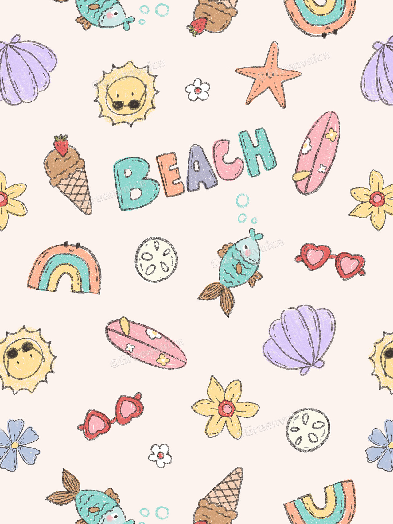 夏日艳阳与海滩