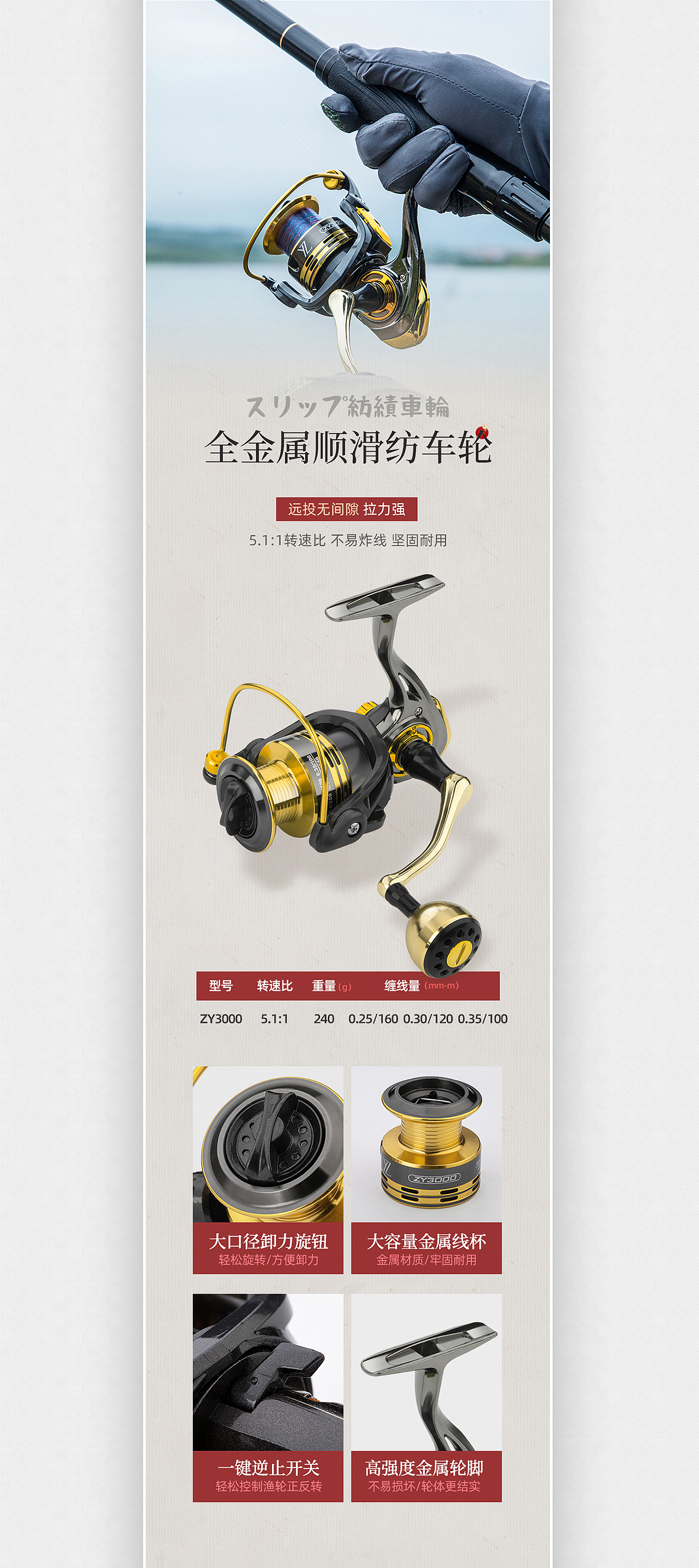 渔具户外用品-路亚竿详情页展示