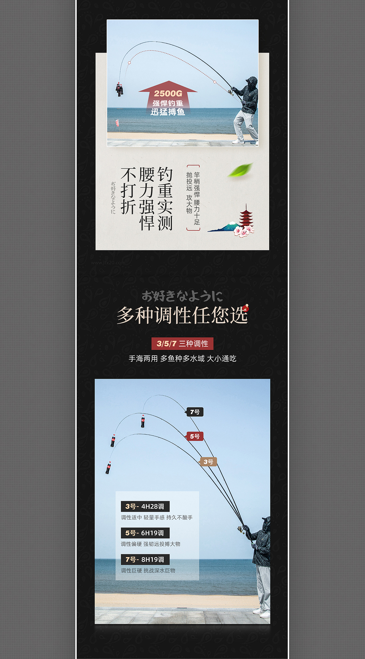 渔具户外用品-路亚竿详情页展示