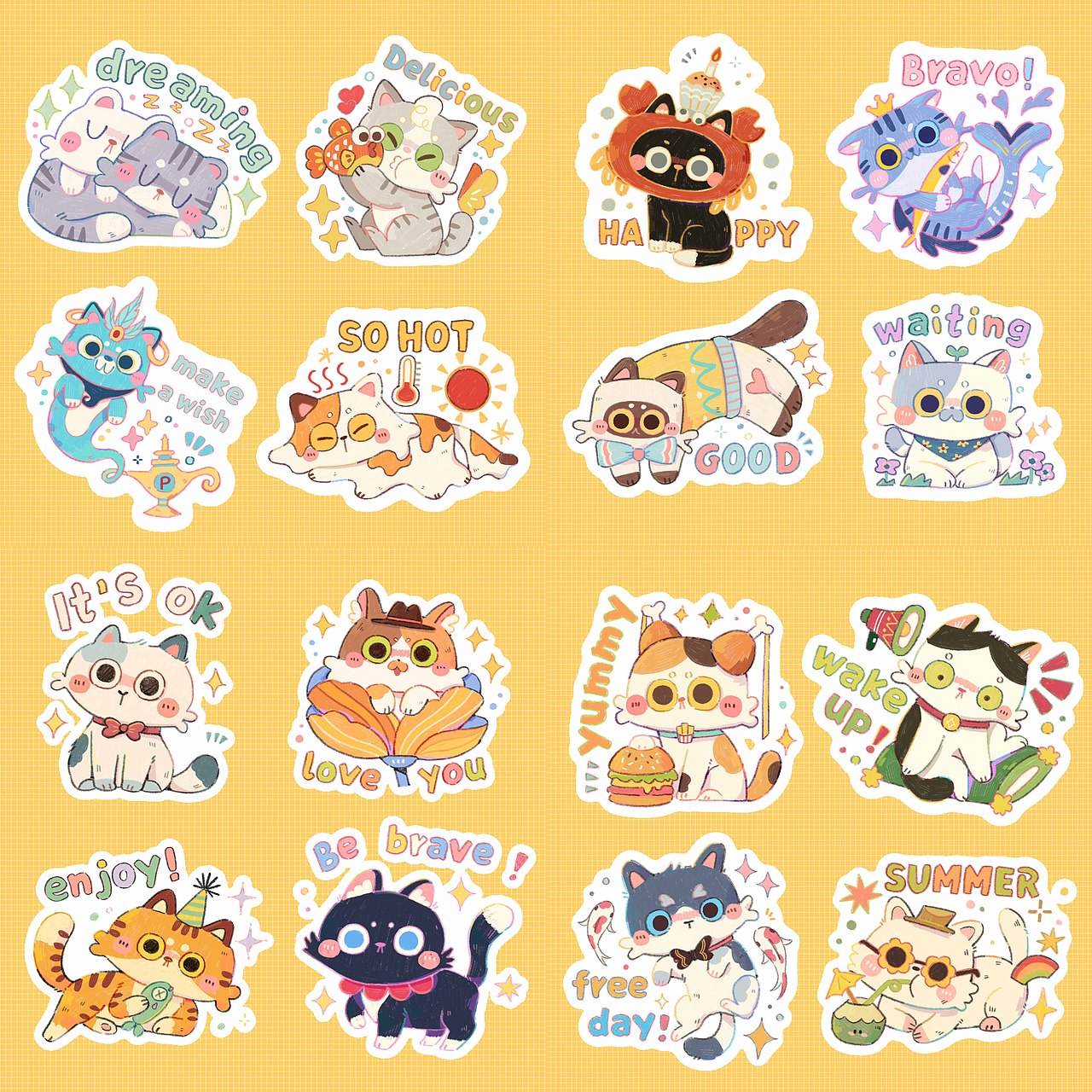 猫咪贴纸合集1-25（图ZMzc2MDk0NTEy） - 商业插画 - 站酷设计师DP大潘原创素材 - 站酷ZCOOL