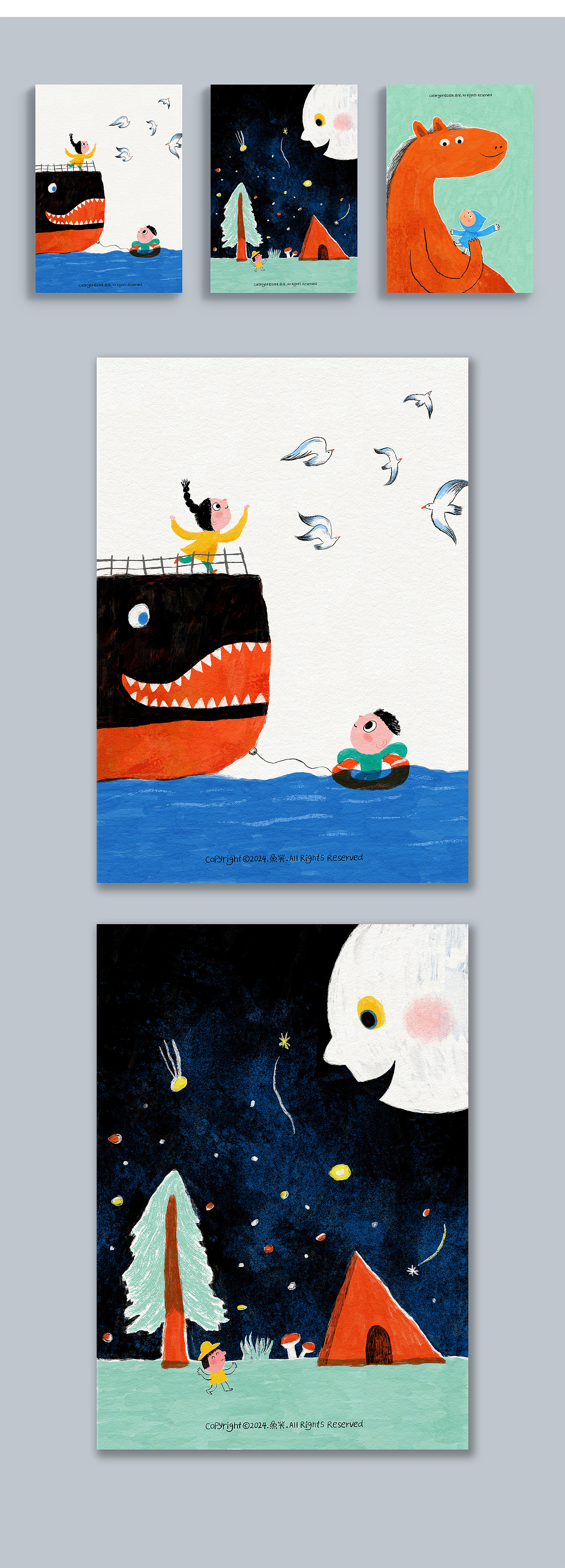 向内安顿,向外精进,与自我对话系列插画创作