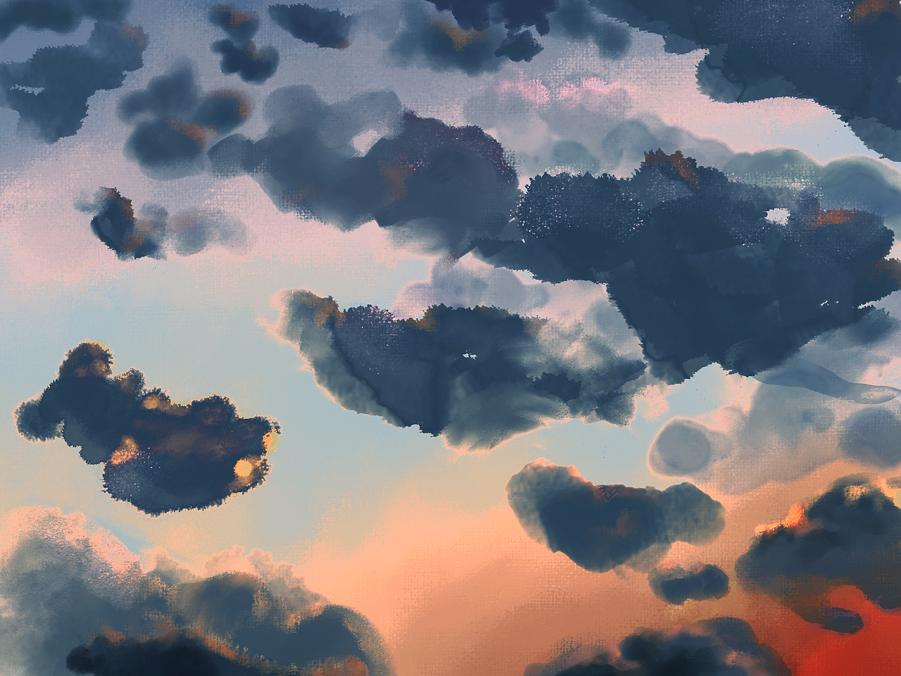 天空几则丨procreate速涂（图ZMzc2MTEyNjg4） - 创作习作 - 站酷设计师Green_bird原创素材 - 站酷ZCOOL