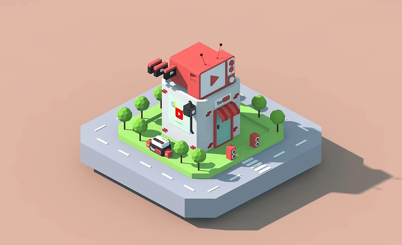 卡通风格小镇建模《电视小镇》(图ZMzc2MTE1NjQw) - 场景 - 站酷设计师小钟可以无限进步原创素材 - 站酷ZCOOL
