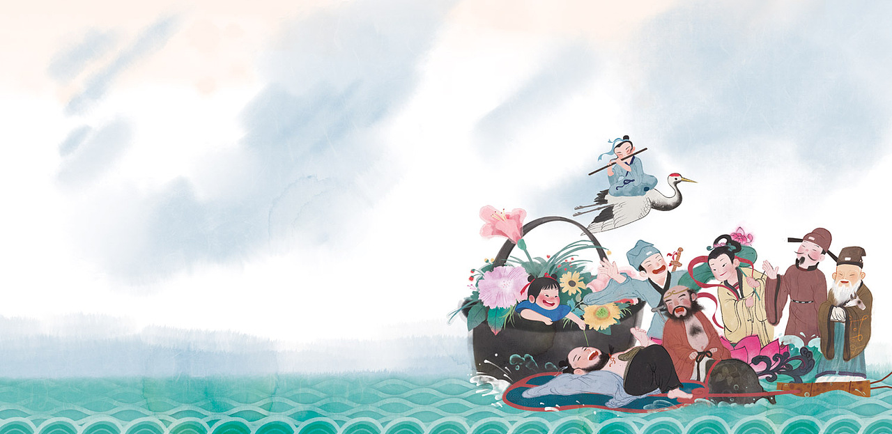 绘本--《八仙过海》（图ZMzc2MTI3OTA4） - 绘本 - 站酷设计师甘蓝bule原创素材 - 站酷ZCOOL