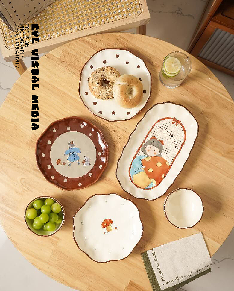 产品拍摄|复古小女孩餐具