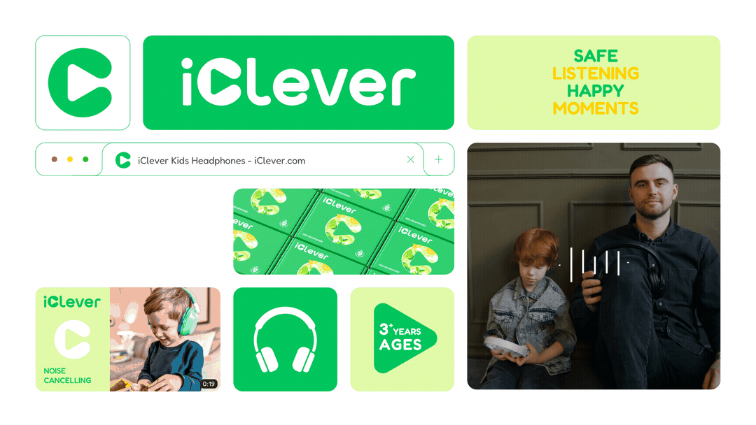 iClever｜海外头部儿童耳机品牌全案升级（图ZMzc2MTMxNTEy） - 品牌 - 站酷设计师智能对象Outwit原创素材 - 站酷ZCOOL
