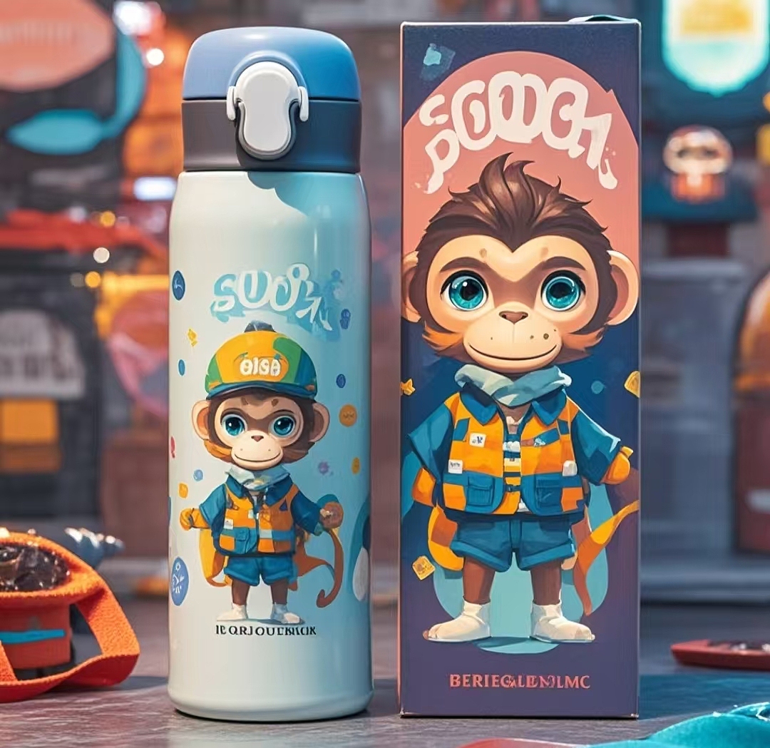 小猴保温杯设计（图ZMzc2MTM1ODI4） - 包装 - 站酷设计师wwggy原创素材 - 站酷ZCOOL