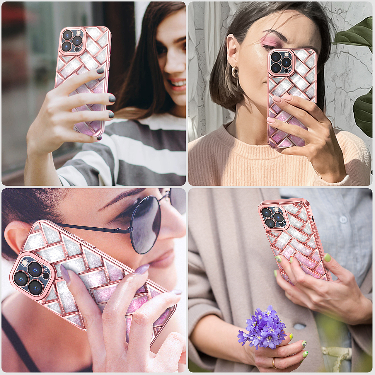 编织纹电镀手机壳渲染