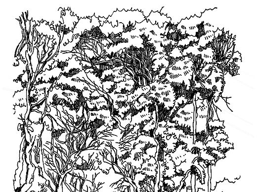 街景速写，手绘稿。