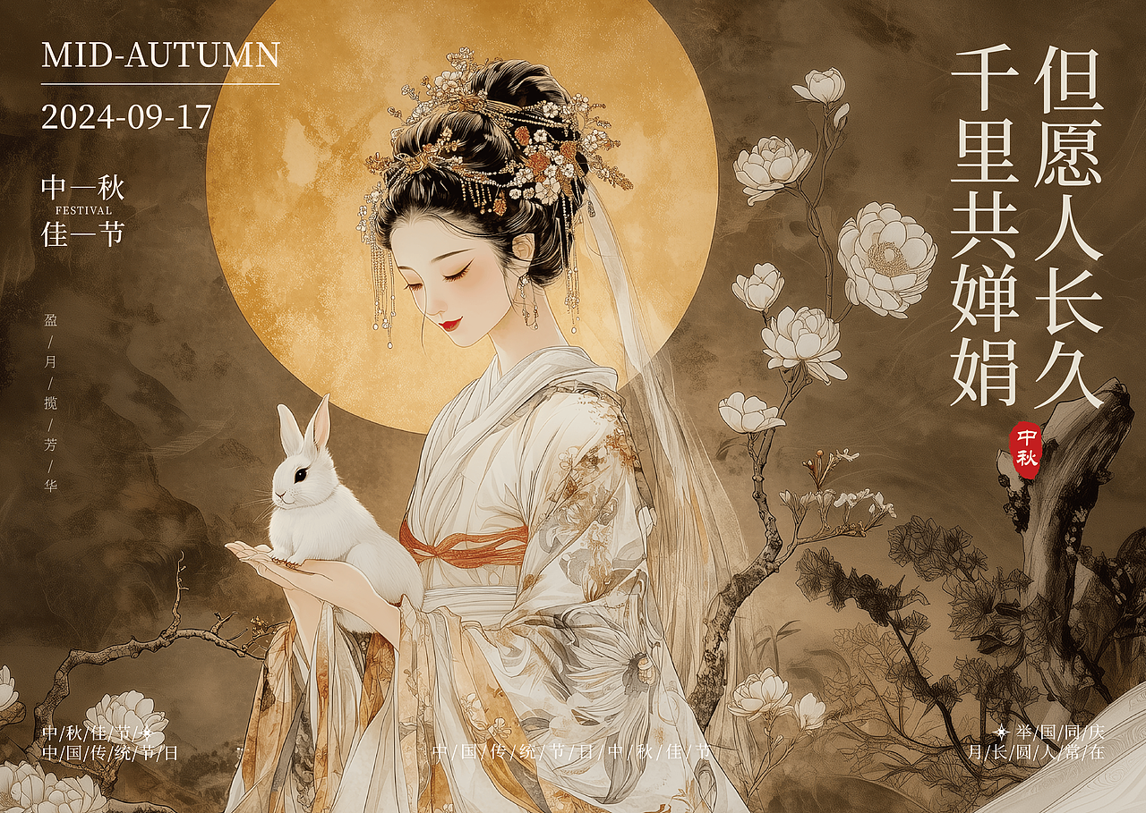 但愿人长久，千里共婵娟——中秋海报设计（图ZMzc2MTY2MzE2） - 海报 - 站酷设计师舞雩原创素材 - 站酷ZCOOL