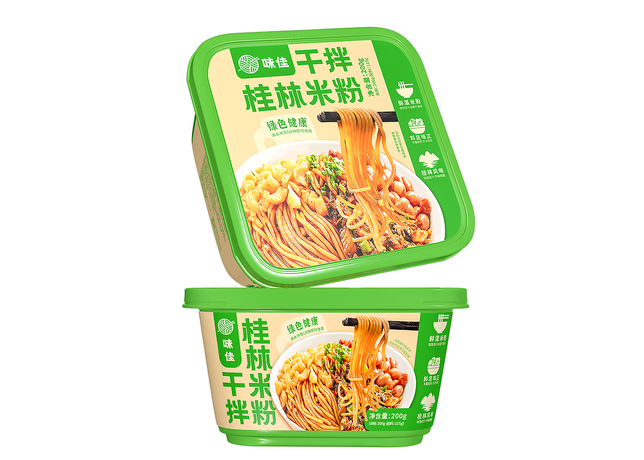 桂林米粉包装、拌粉包装、螺蛳粉包装、拌面包装设计
