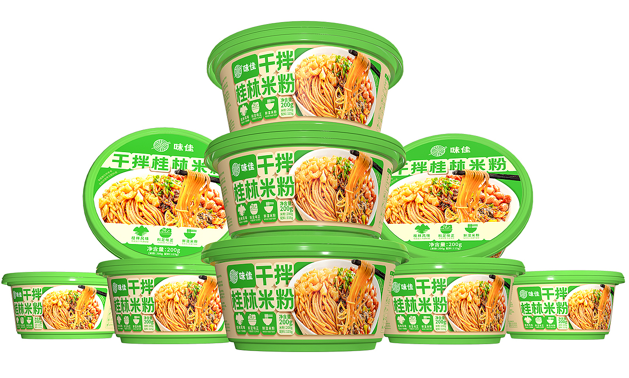 桂林米粉包装、拌粉包装、螺蛳粉包装、拌面包装设计
