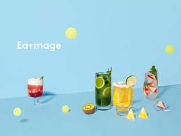 一组配色清爽的饮品拍摄