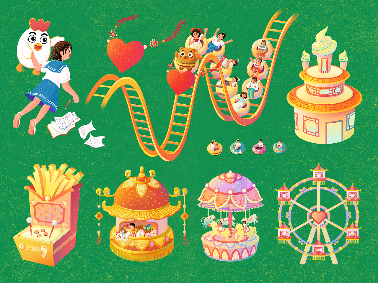 [华莱士]宫廷绿&暑假-走进仙境游乐场的梦幻天地