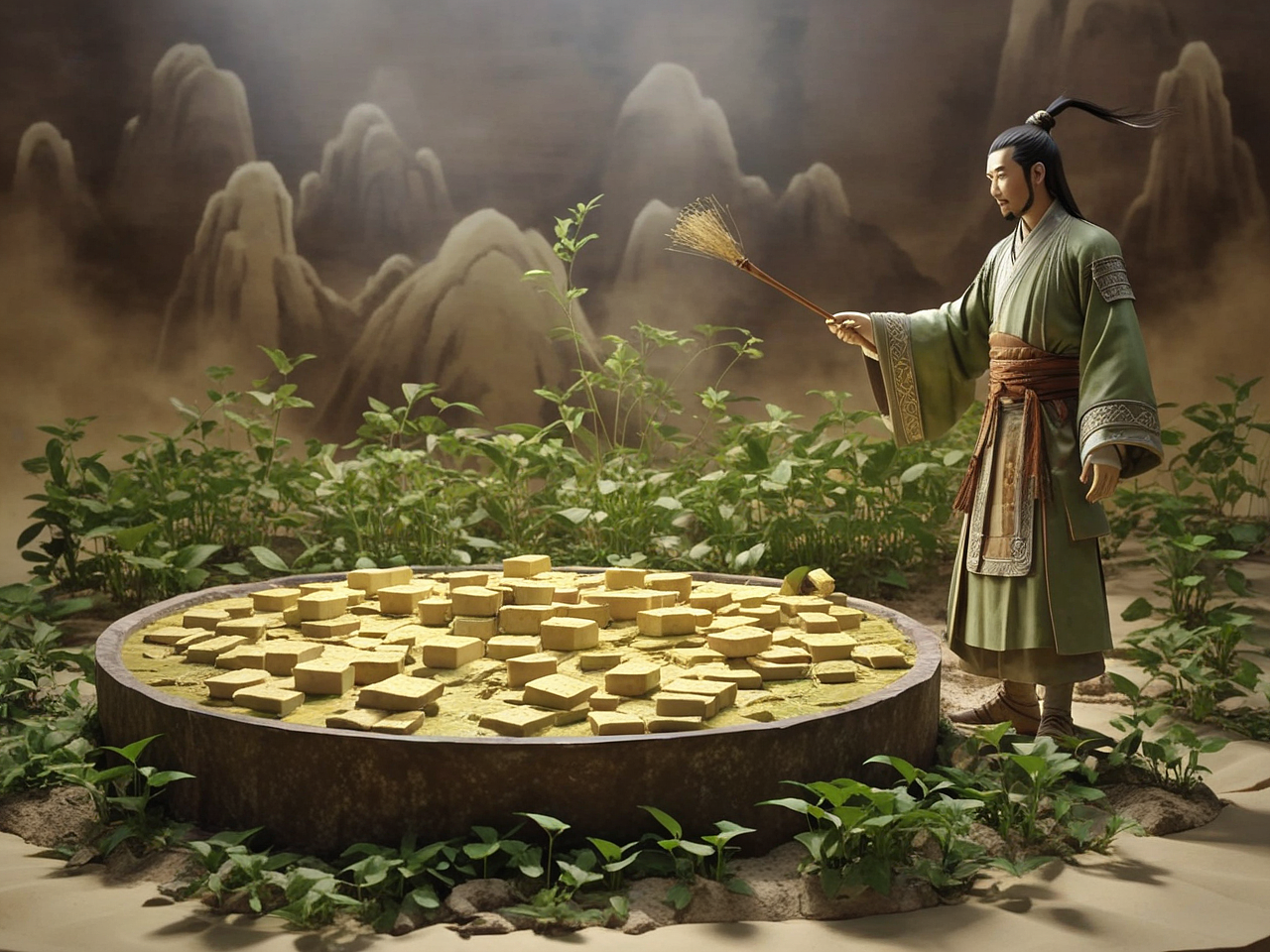 淮南王刘安发明豆腐（图ZMzc2MjE3MjUy） - 艺术插画 - 站酷设计师海潮如峰原创素材 - 站酷ZCOOL