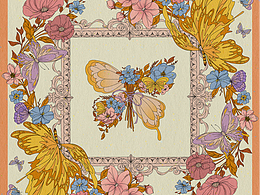 絲巾設(shè)計(jì)丨蝴蝶的花花世界