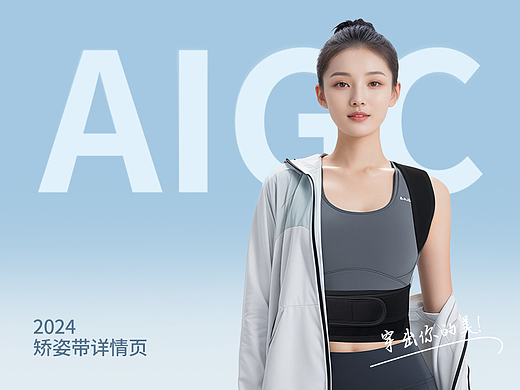 AIGC助力电商视觉×德国护腰矫姿带情页视觉