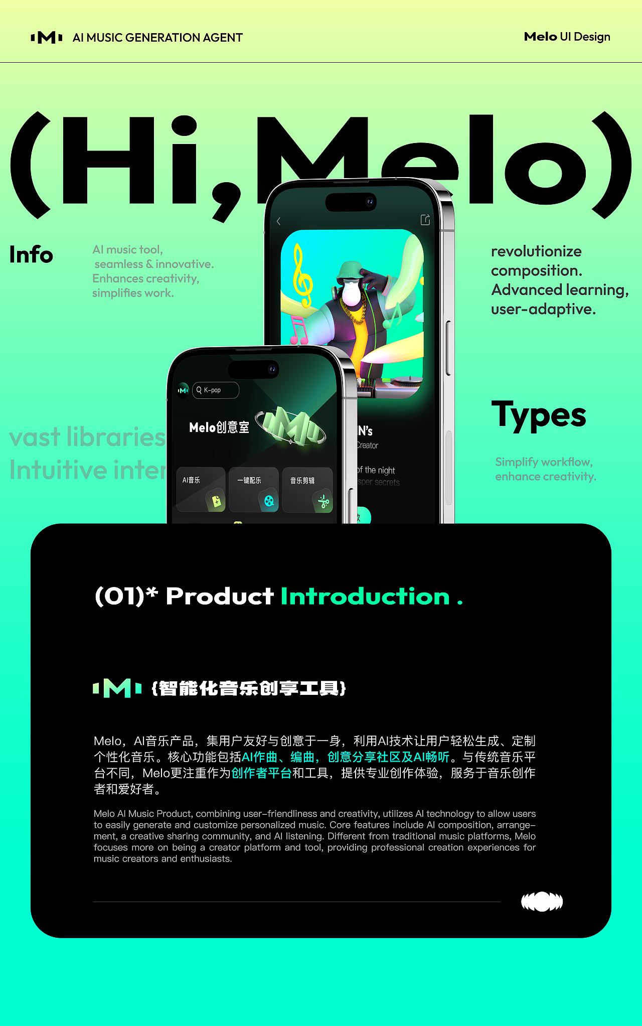 Melo AI音乐agent界面设计(图ZMzc2MjQ2MjQ4) - 软件界面 - 站酷设计师HiZella原创素材 - 站酷ZCOOL
