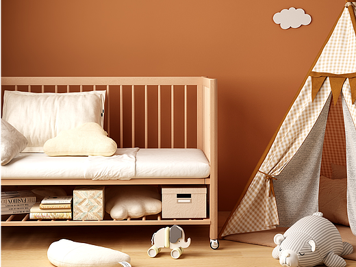 3d儿童床渲染效果建模 直出无修图