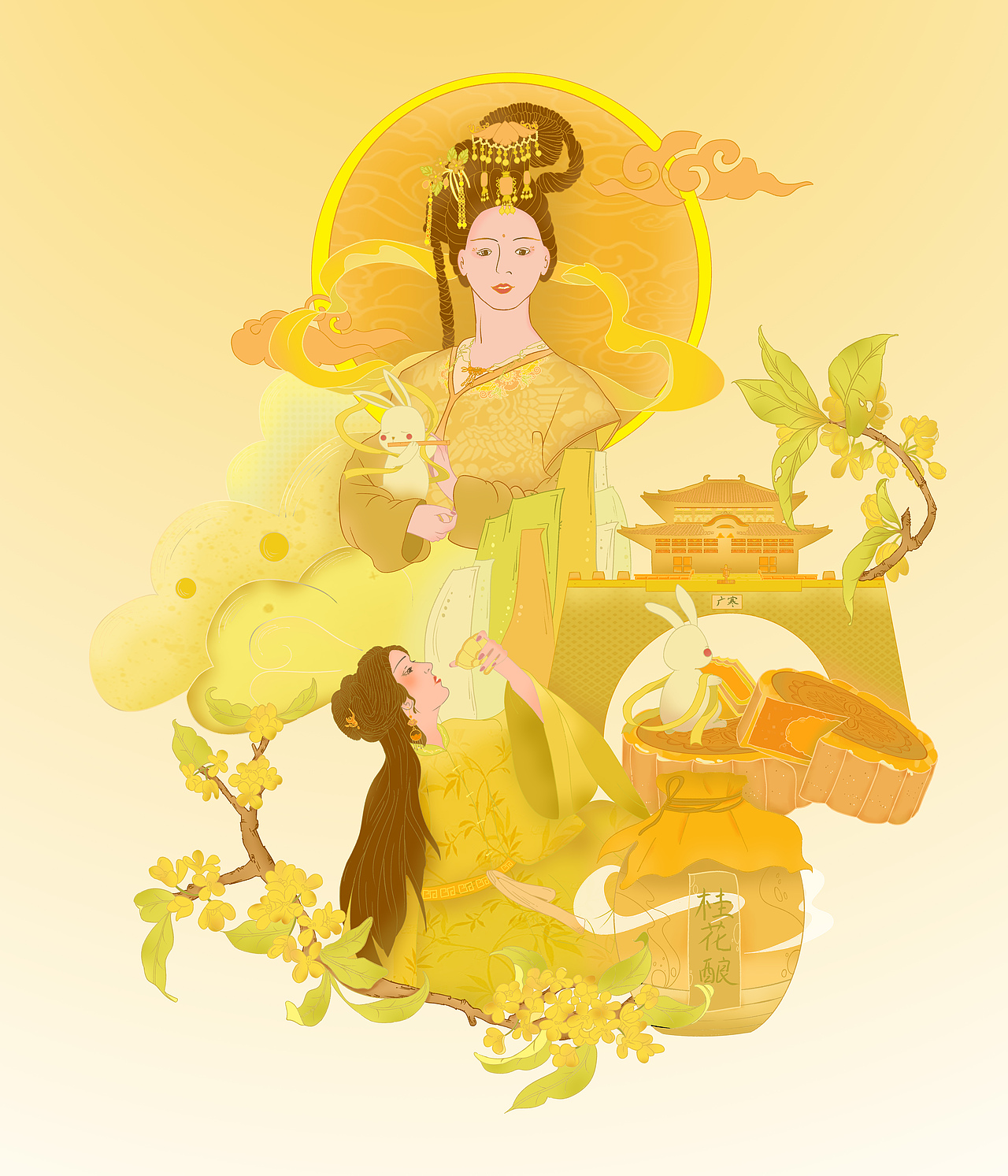 中秋印象（图ZMzc2MjcxODg4） - 商业插画 - 站酷设计师真多摩尼原创素材 - 站酷ZCOOL